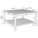 STOLIK KAWOWY NATURALNY 80,5 X 80 X 45 CM LITE DREWNO AKACJI