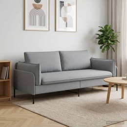 SOFA 3-OSOBOWA JASNOSZARY 222 X 81 X 89 CM TKANINA