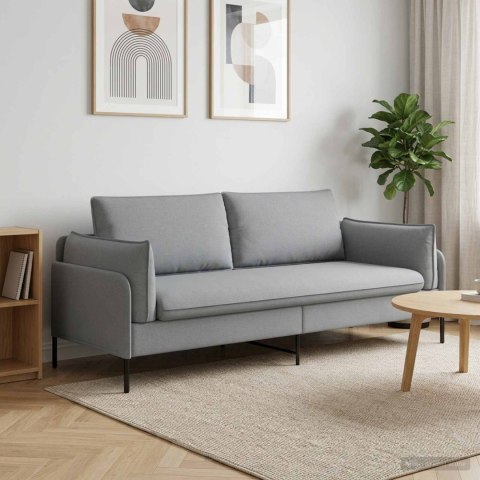 SOFA 3-OSOBOWA JASNOSZARY 222 X 81 X 89 CM TKANINA