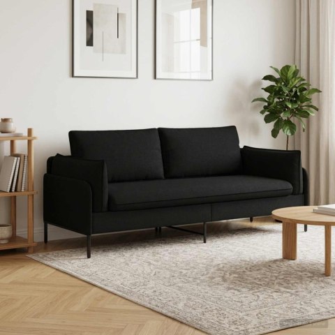 SOFA 3-OSOBOWA CZARNY 222 X 81 X 89 CM TKANINA