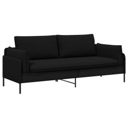 SOFA 3-OSOBOWA CZARNY 222 X 81 X 89 CM TKANINA