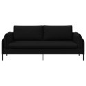 SOFA 3-OSOBOWA CZARNY 222 X 81 X 89 CM TKANINA