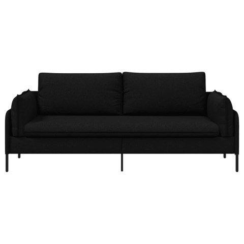 SOFA 3-OSOBOWA CZARNY 222 X 81 X 89 CM TKANINA