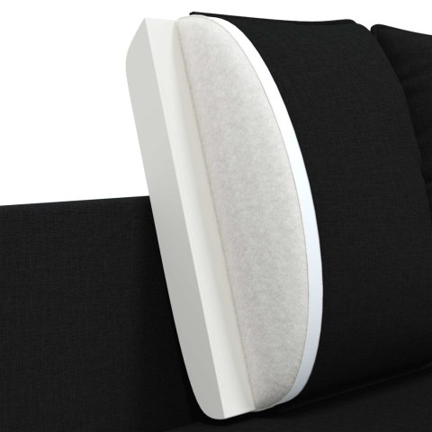 SOFA 3-OSOBOWA CZARNY 222 X 81 X 89 CM TKANINA