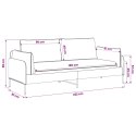 SOFA 3-OSOBOWA CZARNY 222 X 81 X 89 CM TKANINA