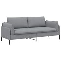 SOFA 3-OSOBOWA JASNOSZARY 222 X 81 X 89 CM TKANINA