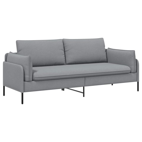 SOFA 3-OSOBOWA JASNOSZARY 222 X 81 X 89 CM TKANINA