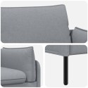 SOFA 3-OSOBOWA JASNOSZARY 222 X 81 X 89 CM TKANINA