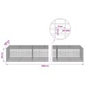 GABION Z DRUTU 5 MM I SIATKĄ 5X2,5 CM 1100X100X50 CM