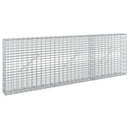 GABION Z DRUTU 5 MM I SIATKĄ 5X2,5 CM 150X10X50 CM