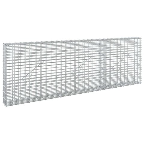 GABION Z DRUTU 5 MM I SIATKĄ 5X2,5 CM 150X10X50 CM