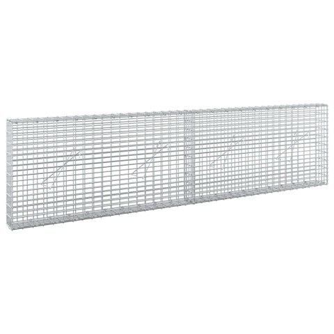 GABION Z DRUTU 5 MM I SIATKĄ 5X2,5 CM 200X10X50 CM