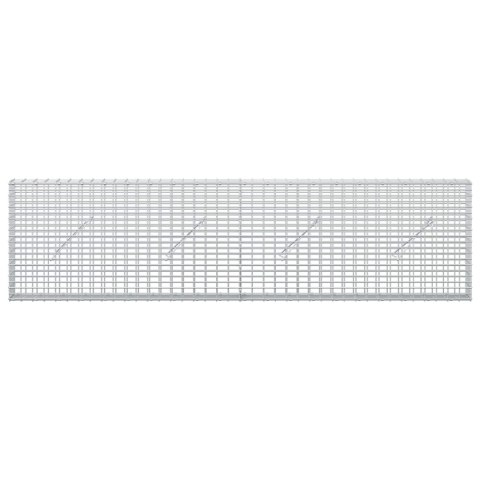 GABION Z DRUTU 5 MM I SIATKĄ 5X2,5 CM 200X10X50 CM