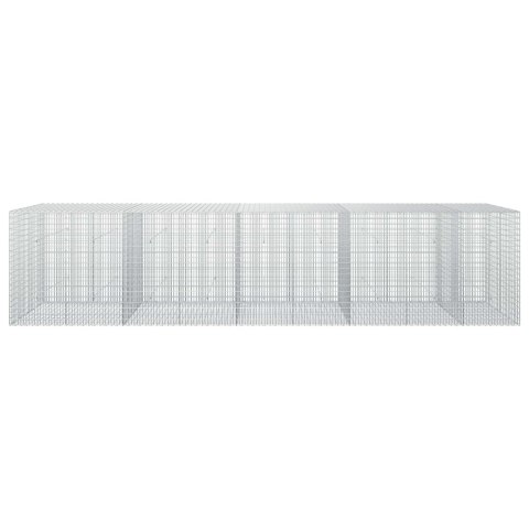 GABION Z DRUTU 5 MM I SIATKĄ 5X2,5 CM 450X50X100 CM
