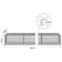 GABION Z DRUTU 5 MM I SIATKĄ 5X2,5 CM 800X100X50 CM