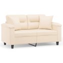 VidaXL 2-osobowa sofa z poduszkami, beżowa, 120 cm, mikrofibra