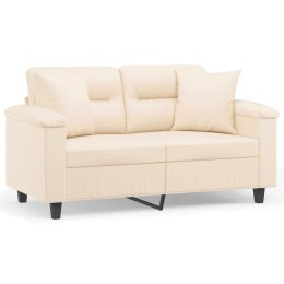 VidaXL 2-osobowa sofa z poduszkami, beżowa, 120 cm, mikrofibra