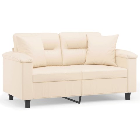 VidaXL 2-osobowa sofa z poduszkami, beżowa, 120 cm, mikrofibra