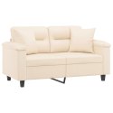 VidaXL 2-osobowa sofa z poduszkami, beżowa, 120 cm, mikrofibra