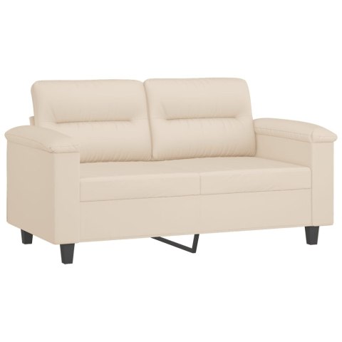 VidaXL 2-osobowa sofa z poduszkami, beżowa, 120 cm, mikrofibra