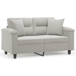 VidaXL 2-osobowa sofa z poduszkami, jasnoszara, 120 cm, mikrofibra