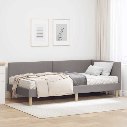 VidaXL Rama Łóżka Narożnego z Materacem 2 szt. Ciemnoszary 90 x 200 cm