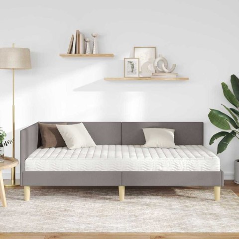 VidaXL Rama Łóżka Narożnego z Materacem 2 szt. Ciemnoszary 90 x 200 cm