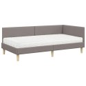 VidaXL Rama Łóżka Narożnego z Materacem 2 szt. Ciemnoszary 90 x 200 cm