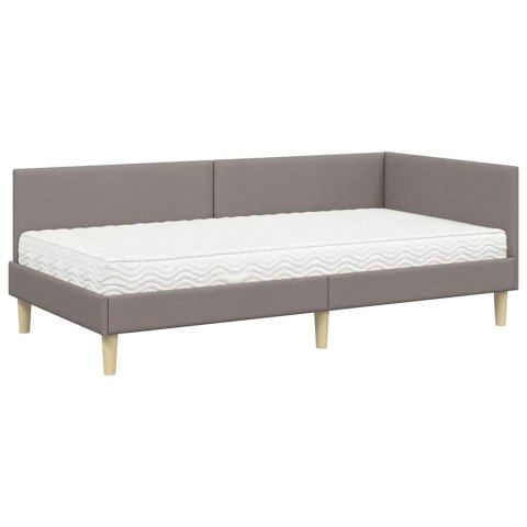 VidaXL Rama Łóżka Narożnego z Materacem 2 szt. Ciemnoszary 90 x 200 cm
