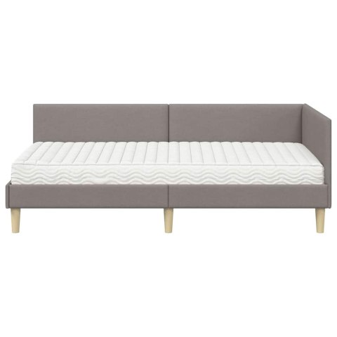 VidaXL Rama Łóżka Narożnego z Materacem 2 szt. Ciemnoszary 90 x 200 cm