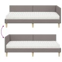 VidaXL Rama Łóżka Narożnego z Materacem 2 szt. Ciemnoszary 90 x 200 cm