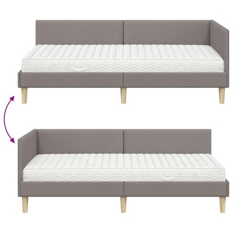 VidaXL Rama Łóżka Narożnego z Materacem 2 szt. Ciemnoszary 90 x 200 cm