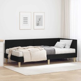 VidaXL Rama Łóżka Narożnego z Materacem 2 szt. Czarny 90 x 190 cm