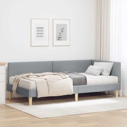 VidaXL Rama Łóżka Narożnego z Materacem 2 szt. Jasnoszary 90 x 190 cm