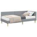 VidaXL Rama Łóżka Narożnego z Materacem 2 szt. Jasnoszary 90 x 190 cm