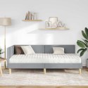 VidaXL Rama Łóżka Narożnego z Materacem 2 szt. Jasnoszary 90 x 190 cm
