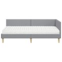 VidaXL Rama Łóżka Narożnego z Materacem 2 szt. Jasnoszary 90 x 190 cm