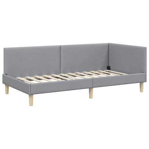 VidaXL Rama Łóżka Narożnego z Materacem 2 szt. Jasnoszary 90 x 190 cm