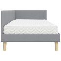 VidaXL Rama Łóżka Narożnego z Materacem 2 szt. Jasnoszary 90 x 190 cm