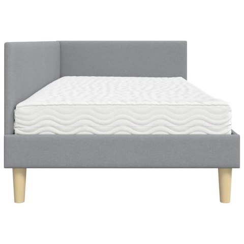 VidaXL Rama Łóżka Narożnego z Materacem 2 szt. Jasnoszary 90 x 190 cm