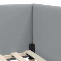 VidaXL Rama Łóżka Narożnego z Materacem 2 szt. Jasnoszary 90 x 190 cm