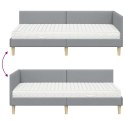 VidaXL Rama Łóżka Narożnego z Materacem 2 szt. Jasnoszary 90 x 190 cm