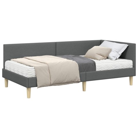 VidaXL Rama Łóżka Narożnego z Materacem 2 szt. ciemnoszary 90 x 200 cm