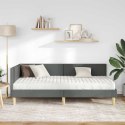 VidaXL Rama Łóżka Narożnego z Materacem 2 szt. ciemnoszary 90 x 200 cm