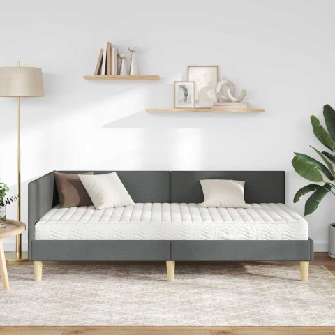 VidaXL Rama Łóżka Narożnego z Materacem 2 szt. ciemnoszary 90 x 200 cm