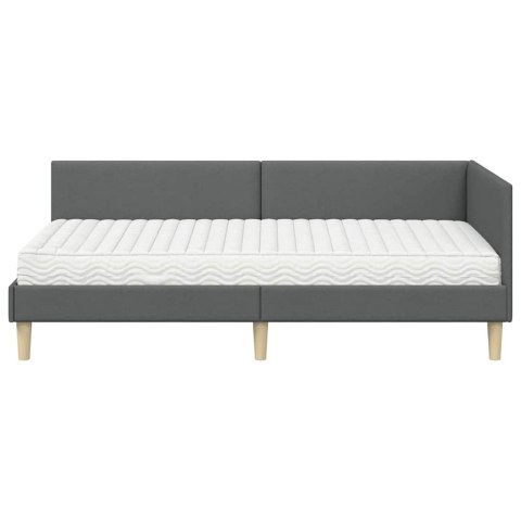VidaXL Rama Łóżka Narożnego z Materacem 2 szt. ciemnoszary 90 x 200 cm
