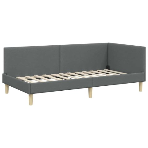 VidaXL Rama Łóżka Narożnego z Materacem 2 szt. ciemnoszary 90 x 200 cm