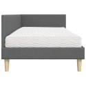 VidaXL Rama Łóżka Narożnego z Materacem 2 szt. ciemnoszary 90 x 200 cm
