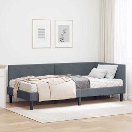 VidaXL Rama Łóżka Narożnego z Materacem 2 szt. ciemnoszary 90 x 200 cm