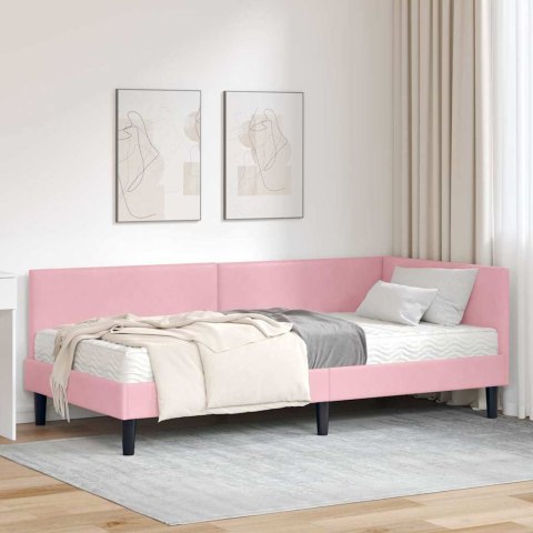VidaXL Rama Łóżka Narożnego z Materacem 2 szt. różowy 90 x 200 cm